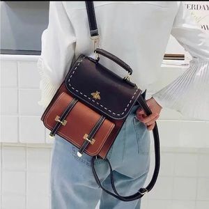 Women Backpack Quality Vintage Leather Preppy Female Backpack Little Bee